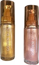 Golden glow vegan - body Shimmer Oil - dandy gold & rose gold- huidolie- shimmering-30ml