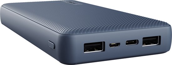 Trust Primo Powerbank - 20.000 mAh - USB A/USB C - Geschikt voor Apple iPhone/ Samsung - Blauw