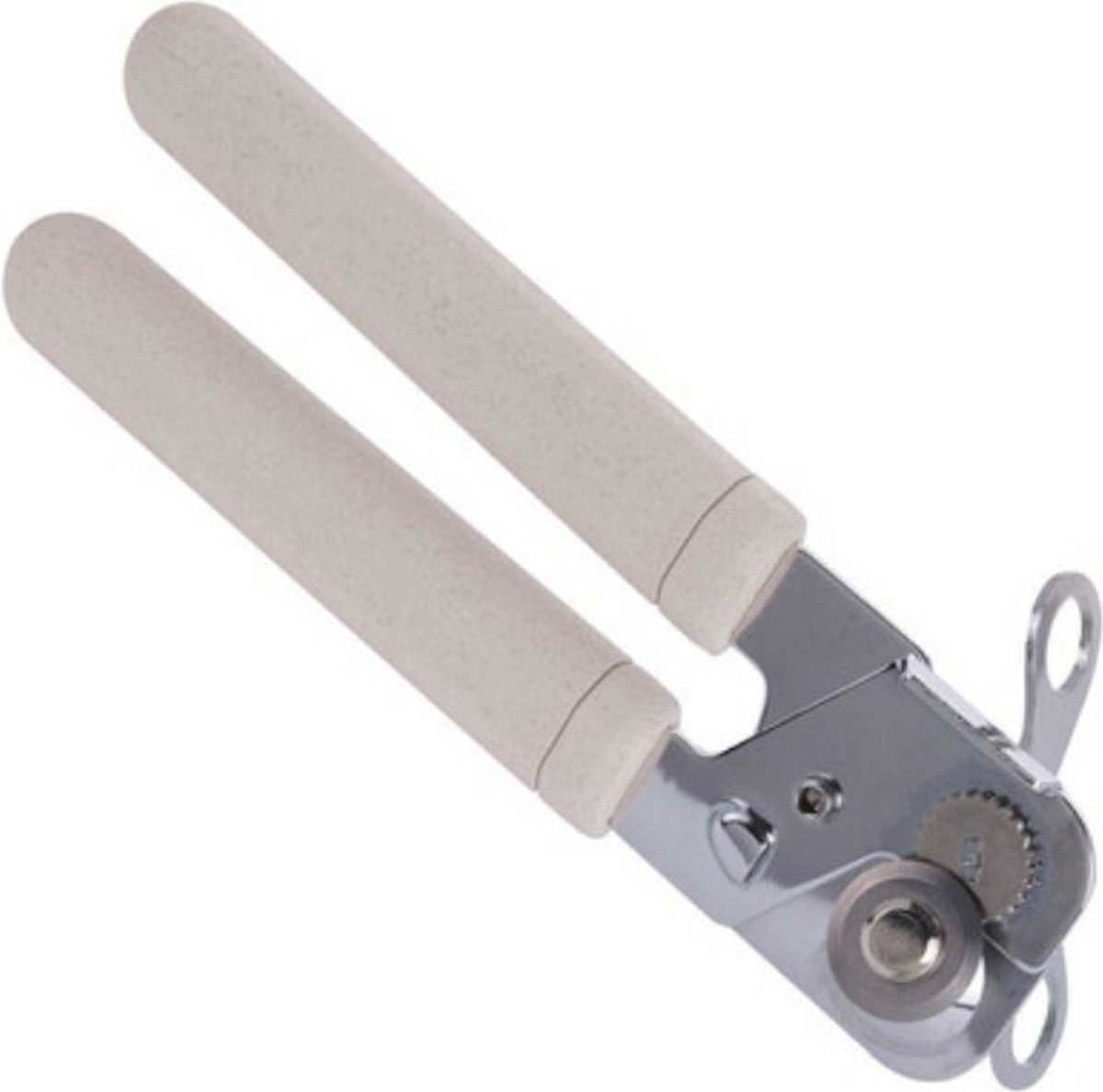Keukengerei blikopener - Excellent - RVS en kunststof - taupe - 20 cm