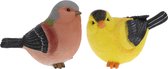 Decoratie Huis/Tuin beeldjes vogeltje - 2x stuks - polystone - 17 cm - Dieren beeldjes