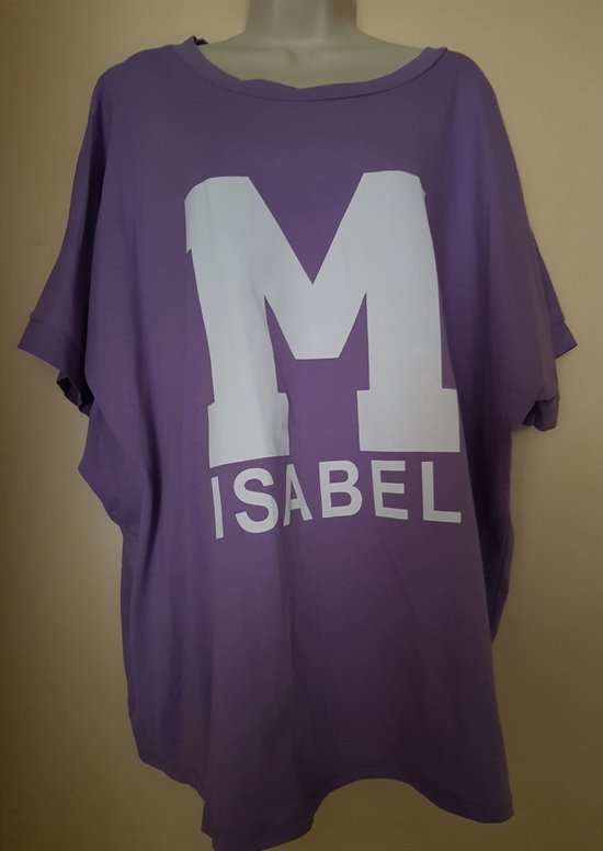 Dames T shirt M Isabel paars One size 42/46
