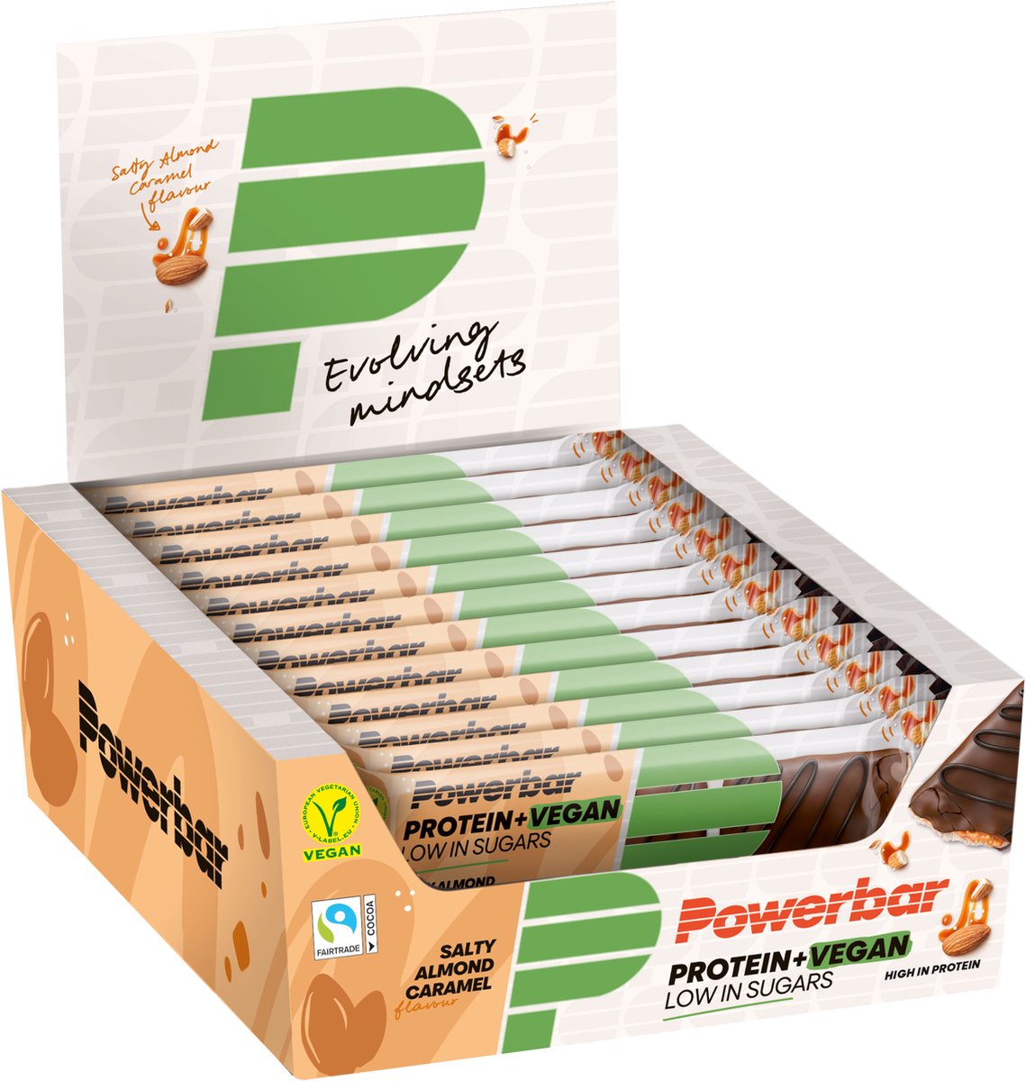 Goedkoopste Powerbar Vegan eiwitreep | Protein Bar Vegan | Almond Salty Caramel - 12x42g
