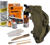 Kit de peinture pour étriers de frein Foliatec - Combat Mat-Green - 3 composants - Nettoyant pour freins inclus