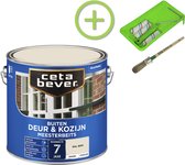 CetaBever Buiten Deur & Kozijn Meester Beits - Zijdeglans - RAL 9001 - 2,5 liter Inclusief 6 delige beitsset