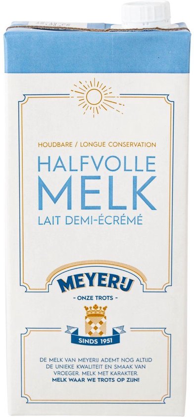Melk Meyerij halfvol lang houdbaar 1 liter - 12 stuks | bol.com