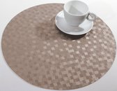 Wicotex - Placemats Dijon Taupe - Ronde Placemat easy to clean 12stuks