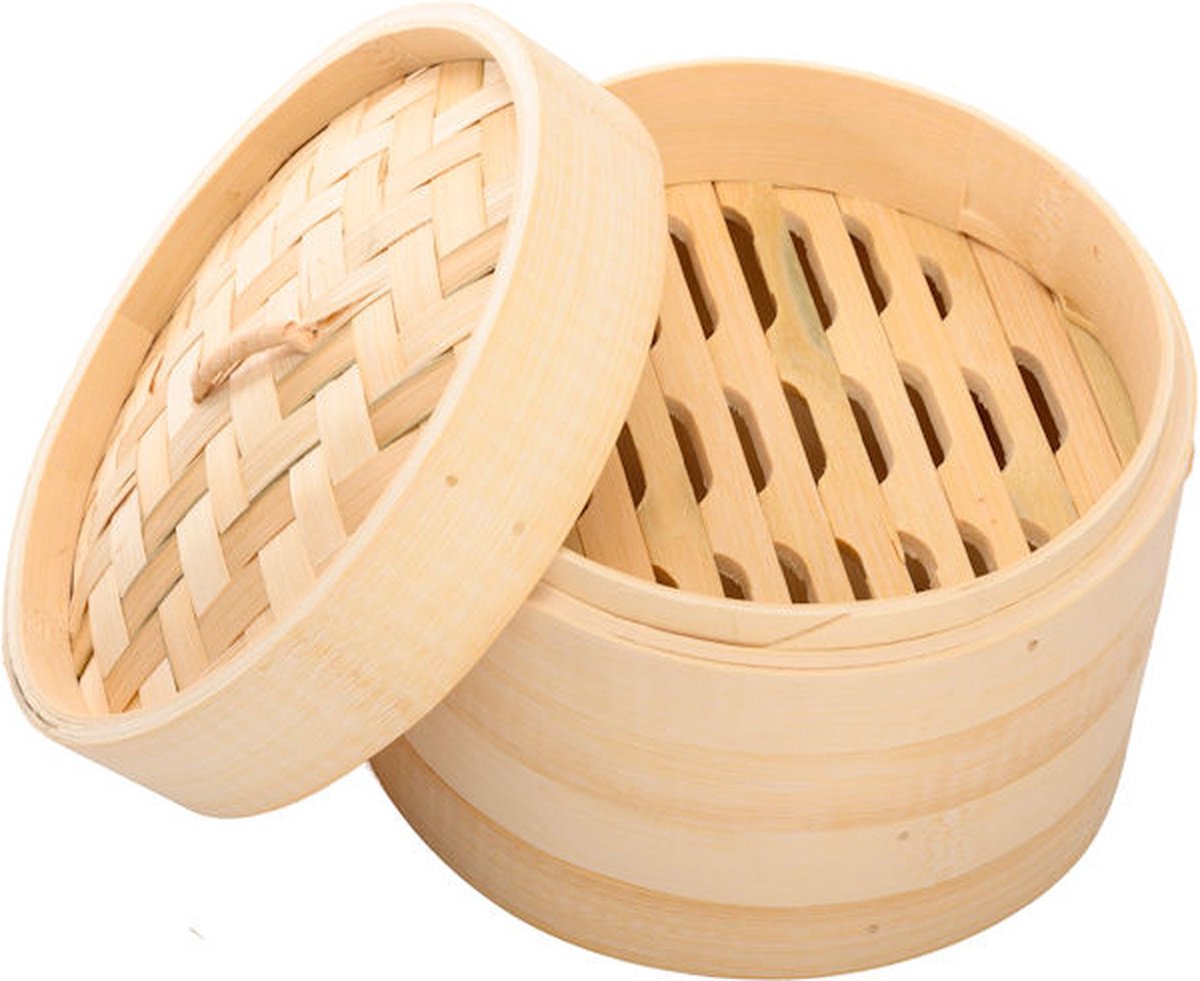 3 Delig Stoommandje met deksel - Ø18 Cm - Bamboe - Rijst Stoommanden - Stomer - Steamer Cooker - Dim Sum Stoomschaal — cadeau in Kookcadeaus - foto 8