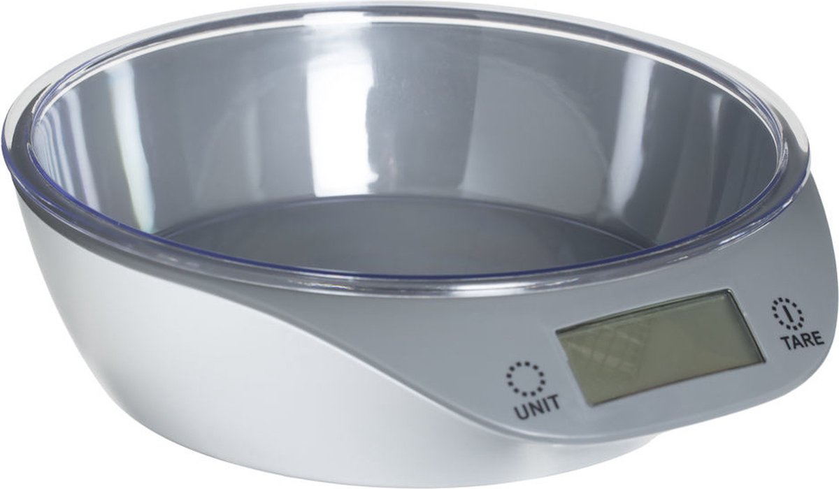 Keukenweegschaal digitaal met Kom - Weegschaal keuken digitaal - Verwijderbare PVC Kom - Incl batterij - 5Gr tot 5Kg