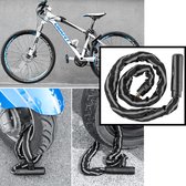 Decopatent ® Antivol à chaîne - Antivol vélo - Decopatent- Antivol scooter - Chaîne antivol vélo - Métal - Câble antivol vélo - Coffre-fort - 116 Cm