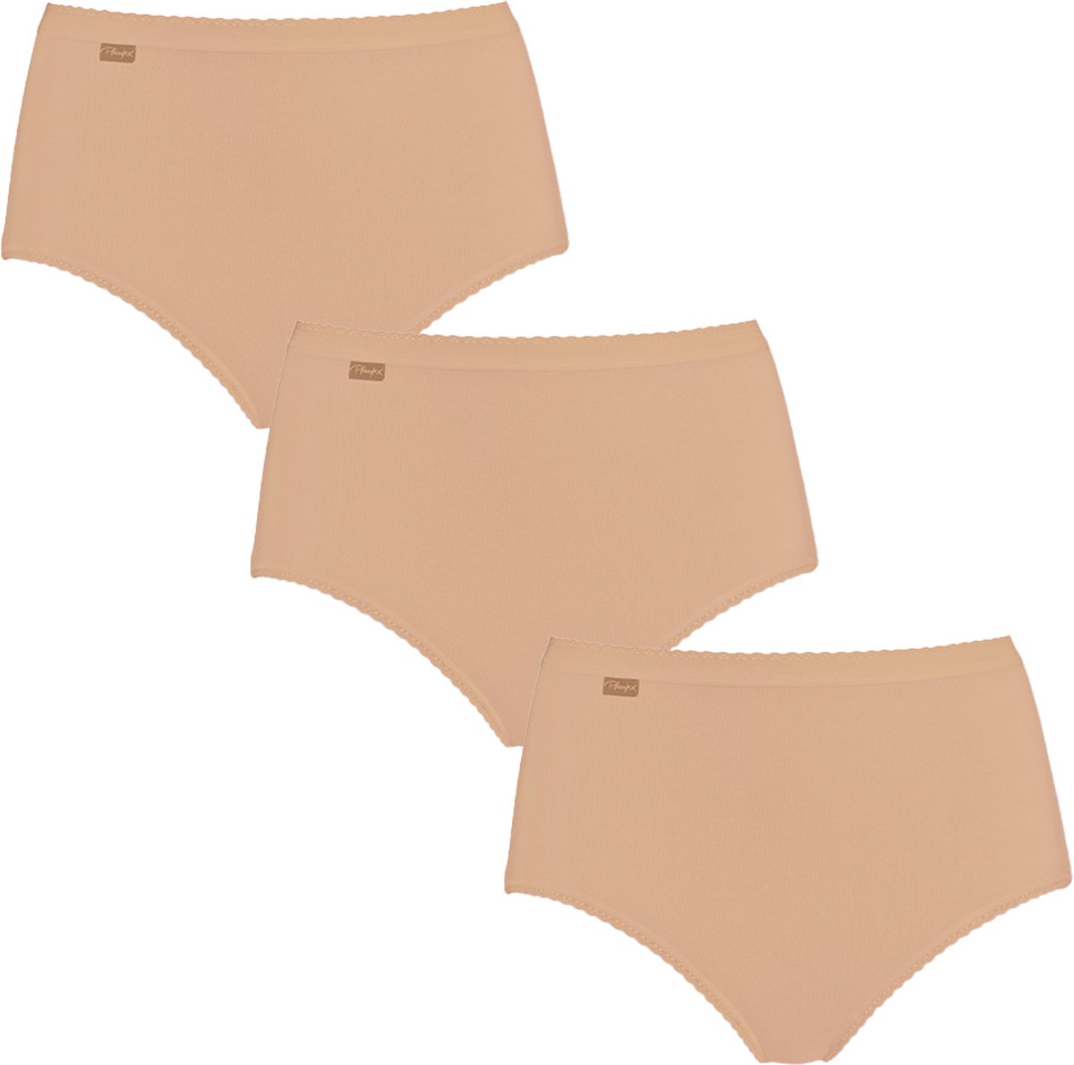 Playtex Cotton Stretch Midi Slip Dames Onderbroek 3-pack - Skin - Maat 5XL (50)