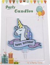 Taartkaarsje Unicorn Happy Birthday