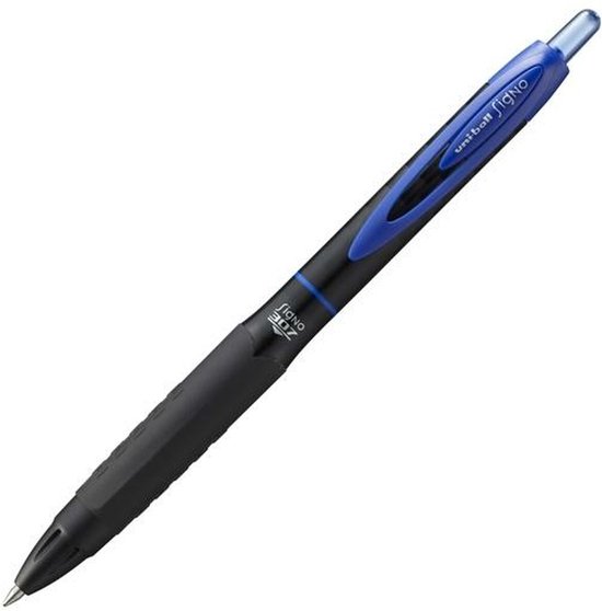 Liquid ink ballpoint pen Uni-Ball Rollerball Signo UMN-207F Blauw 12 Stuks