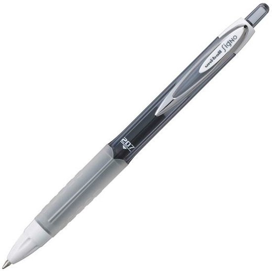 Liquid ink ballpoint pen Uni-Ball Rollerball Signo UM-207 Zwart 12 Stuks