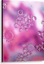 Canvas - Bubbels in Roze Achtergrond - 80x120 cm Foto op Canvas Schilderij (Wanddecoratie op Canvas)