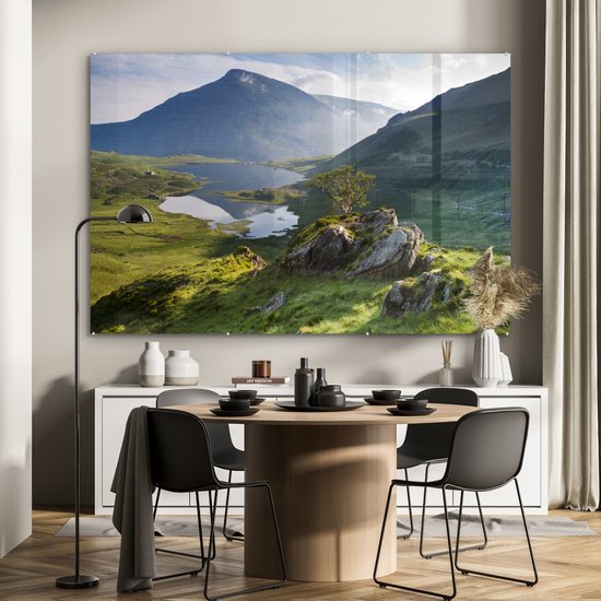 Peinture sur Verre - Image Colorée d'un Paysage de Montagne - 180x120 cm - Peintures sur Verre Peintures - Photo sur Glas