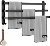 Nolad ® Porte-serviettes à 3 bras- Porte-serviettes de salle de bain - Porte-serviettes - Porte-serviettes - Porte-serviettes - Porte-serviettes de salle de bain - Torchon mural suspendu - Supports inclus