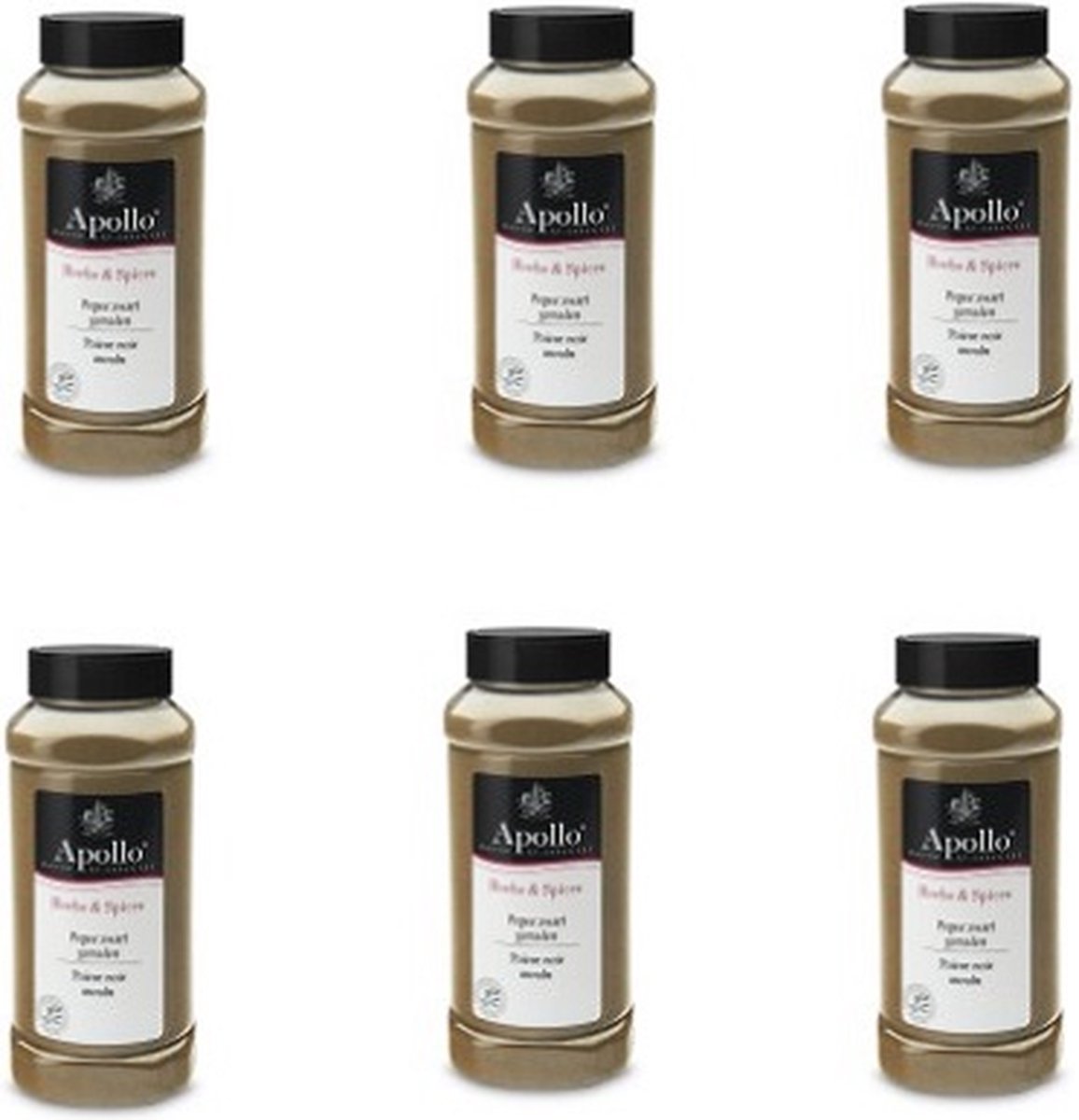 Goedkoopste Apollo Zwarte peper gemalen, bus 460 gr x 6