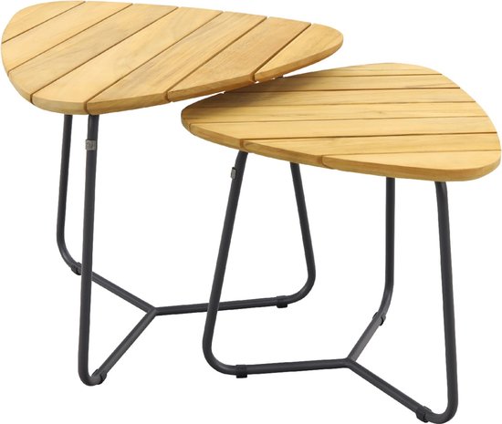 4 Seasons Verdi set de 2 tables basses triangulaires en teak