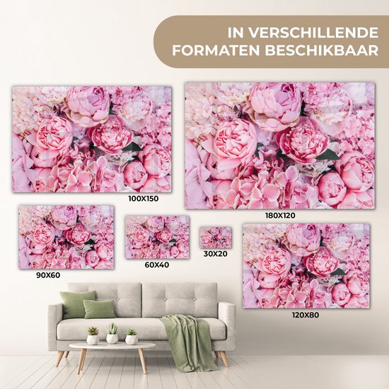 MuchoWow® Peinture sur Verre - Fleurs - Rose - Roses - 90x60 cm - Peintures sur Verre Peintures - Photo sur Glas