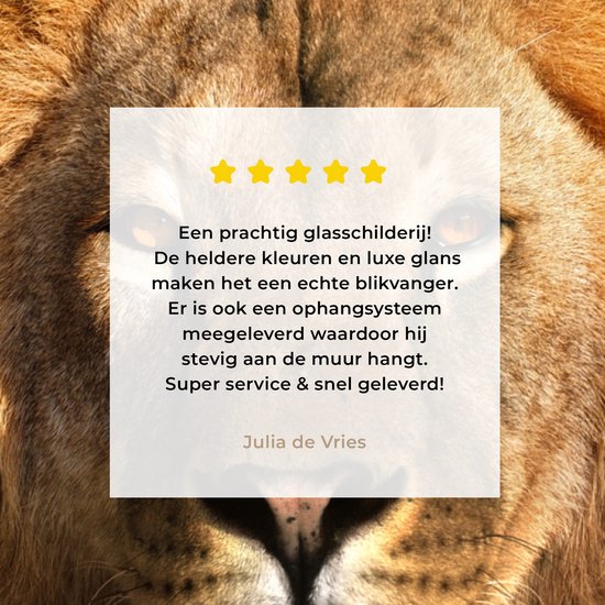 Peinture sur verre - Verre acrylique - Lion - Zwart - Animal - Décoration murale - Peinture sur verre - 150x100 cm - Photo sur verre