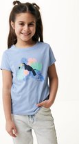 T-shirt Short Sleeve With Artwork Meisjes - Lichtblauw - Maat 146-152