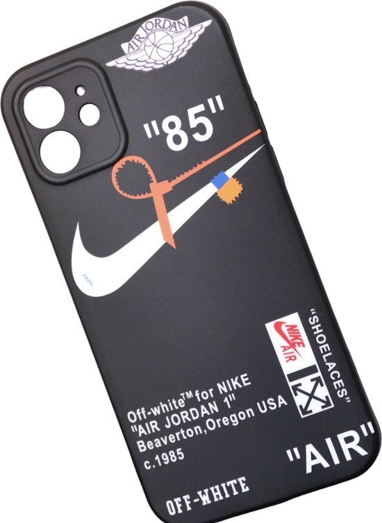 Nike Air Jordan x OffWhite iPhone 12 Hoesje Zwart