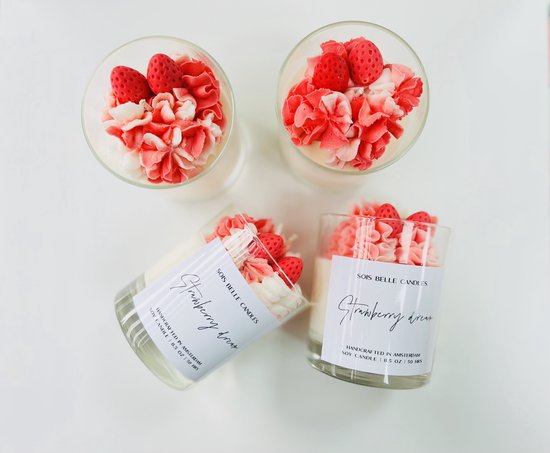 Sois Belle candle Whipped Wax Strawberry dream geurkaars aardbei