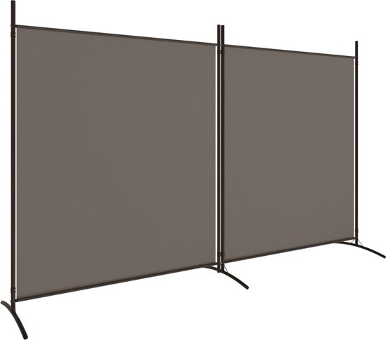 vidaXL - Kamerscherm - met - 2 - panelen - 346x180 - cm - stof - antracietkleurig