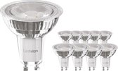 Ledvion Set van 10 LED Lamp, Verlichting, Plafondlamp, Inbouwspot, 4,5W, 2700K, 345 Lumen, Full Glass, GU10, Voordeelpak