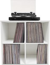 Armoire de rangement pour disques vinyles LP - Rangement pour disques vinyles LP - bibliothèque - 4 compartiments - blanc