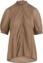Zandkleurige blouse met korte mouwen - Coster Copenhagen