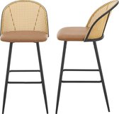Tabouret de bar lot de 2 Gausdal 102x44x63 cm marron et noir