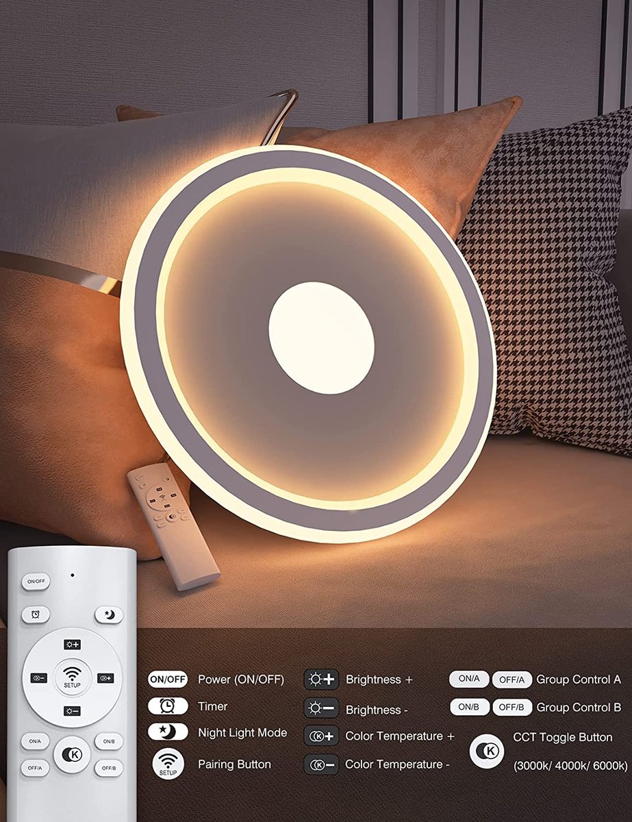 Plafonnier LED-24W Plafonnier Chambre Enfant Lampe Plafond avec Dimmable  Télécommande 3000-6000K Plafond Led Ballon Créatif Moderne Plafonnier