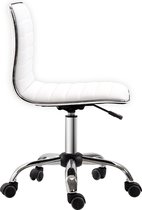 Bol.com HOMCOM Kappersstoel salonstoel draaistoel rugleuning in hoogte verstelbaar staal PU wit 921-075 aanbieding