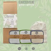 green-goose® Gezichtverzorging | CareBox Face Pack | 15 Herbruikbare Wattenschijfjes (Zacht, Medium, Scrub) met Biokatoen Waszakje