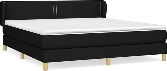 vidaXL-Boxspring-avec-matelas-tissu-noir-160x200-cm