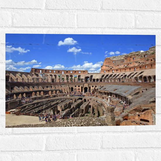 Muursticker - Binnenkant van het Colesseum in Rome, Italië - 60x40 cm Foto op Muursticker
