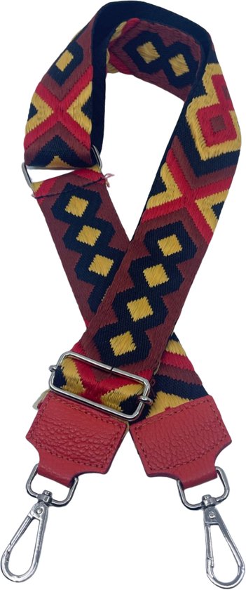 Schoudertas Band - Hengsel - Bag strap - Fabric Straps - Boho - Chique - Chic - Drie kleuren dubbele stijl