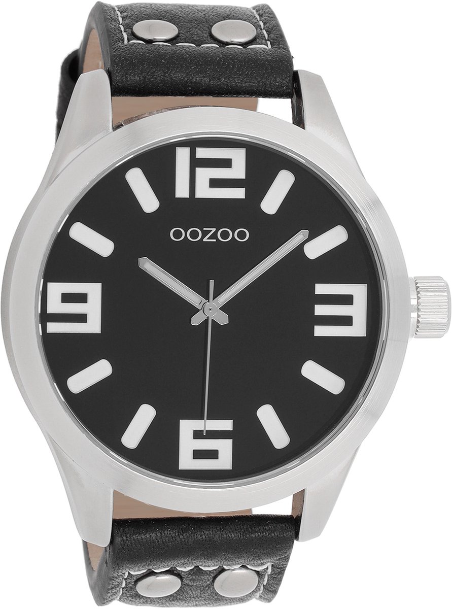 OOZOO Timepieces C1004 - Horloge - 50 mm - Leer - Zwart