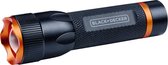 BLACK+DECKER LED Zaklamp 60 Lumen - 1W - AA-Batterij (Excl.) - 65M Bereik - 3 Lichtstanden: Hoog, Laag, Pulserend - Zwart/Oranje