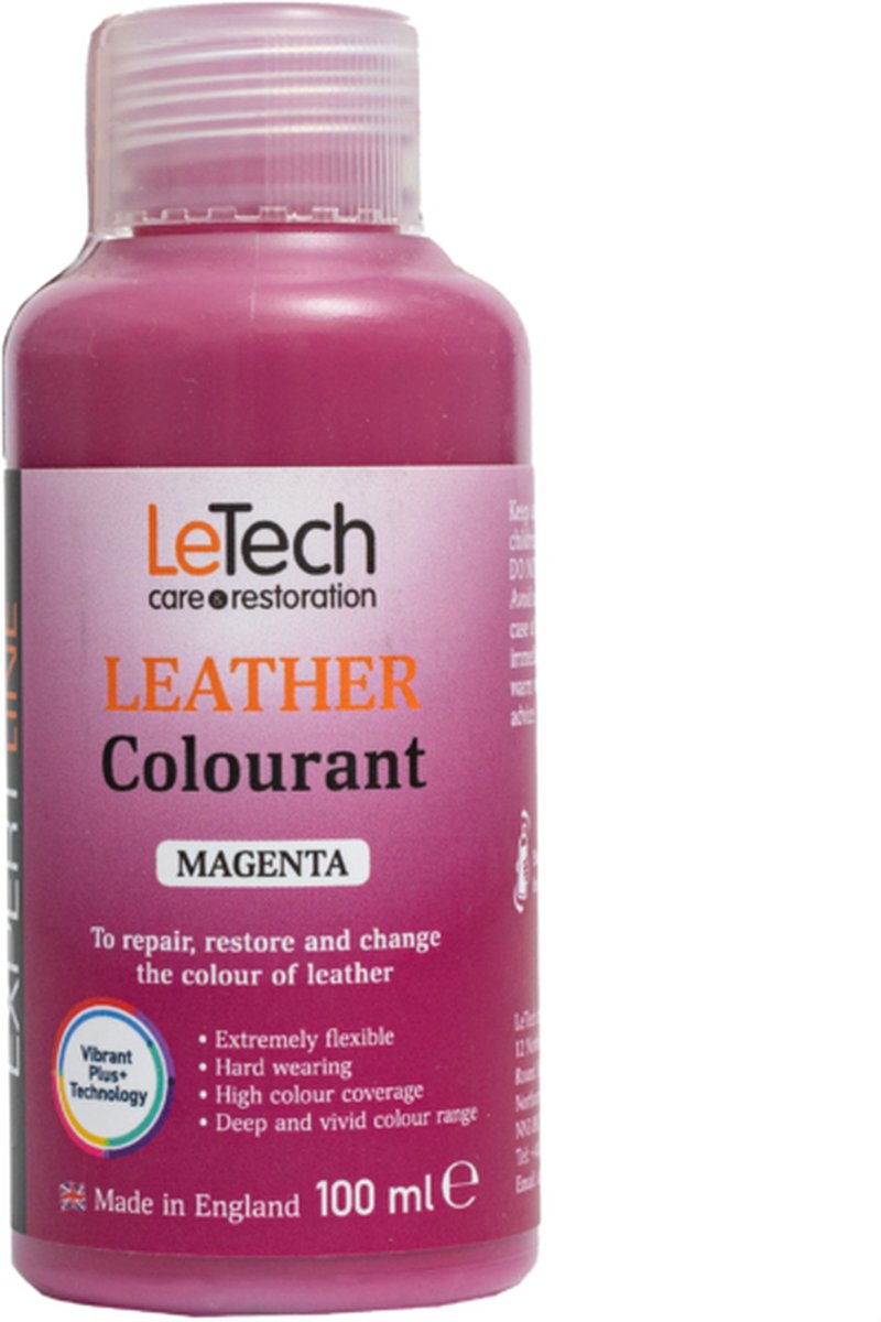 LeTech Leather Colorant MAGENTA (100ml) - leerverf - lederverf - sneakerverf