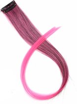 Akyol - Haar extension – roze haar extension-ombre roze -clip in haar extension roze - extension voor meisjes -meiden -carnaval – roze – extension – nep haar – 1 stuk – cadeau – carnaval - extensionclip - kleur extensions