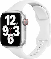 By Qubix Sportbandje Slim Fit - Wit - Geschikt voor Apple Watch 42mm - 44mm - 45mm - Ultra - 49mm - Compatible Apple watch bandje - smartwatch bandje
