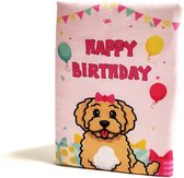 CatwalkDog pluche verjaardagskaart Happy Birthday roze - hondenspeelgoed - hondenverjaardag
