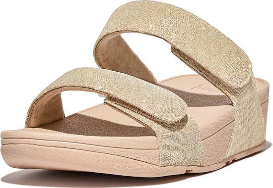 FitFlop Lulu Adjustable Shimmerlux Slides GOUD - Maat 43