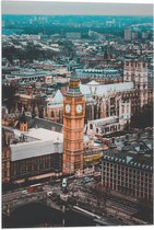Vlag - Big Ben met Andere Gebouwen in Londen, Engeland - 40x60 cm Foto op Polyester Vlag
