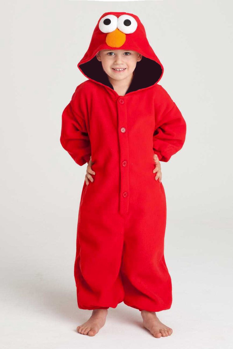 Onesie Elmo peuter pakje kostuum Sesamstraat - maat 86-92 - rood Elmopakje  romper pyjama | bol.com