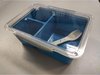 Lunch box avec fourchette pliante 20x15x7cm congélateur et micro-ondes bleu pétrole