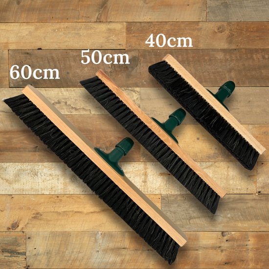 MAUS Classic bezem binnen 60cm - zachte paardenhaar zaalveger van hout met steel - made in EU -zeer robuust van MAUS — afbeelding 4