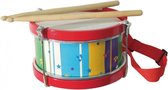 Drum Metaal en Hout - Tachan - Trommel met Draagband en Stokken - Kindertrommel Multicolor
